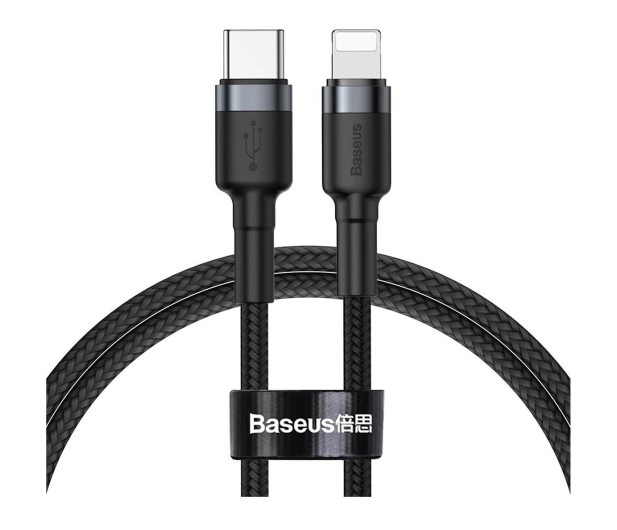 Baseus Kabel Lightning - USB-C PD QC 18W 480Mb/s 1m czarno-szary - 1502033 - zdjęcie